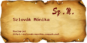 Szlovák Mónika névjegykártya