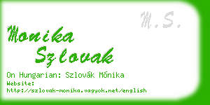 monika szlovak business card