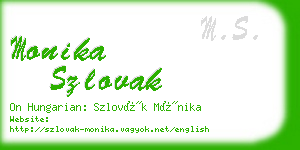 monika szlovak business card